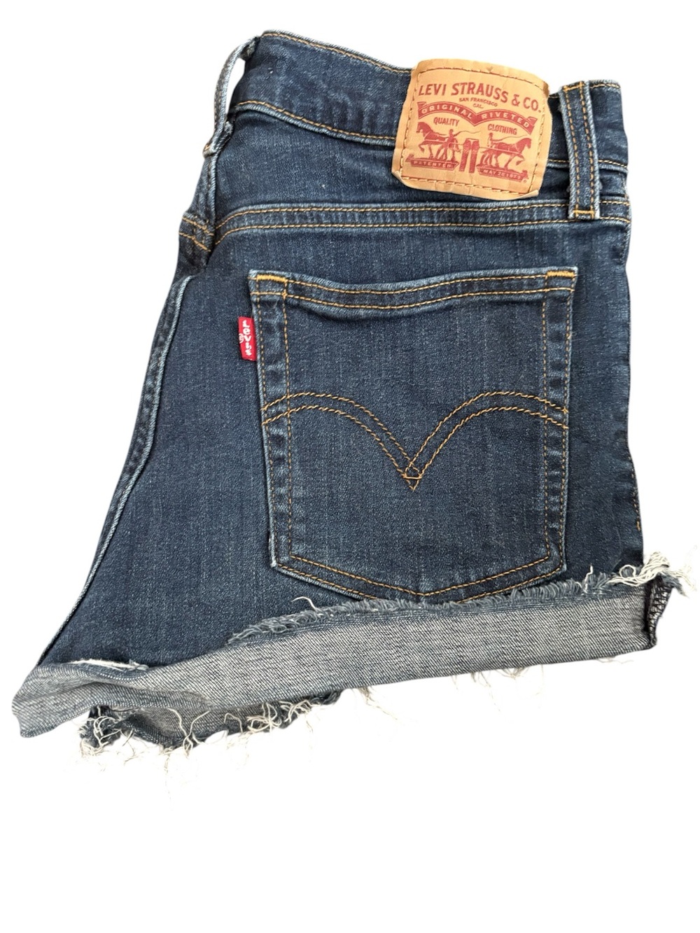 Levi’s 720 High-Rise Super Skinny Denim Shorts - Dark Wash - Size 28
